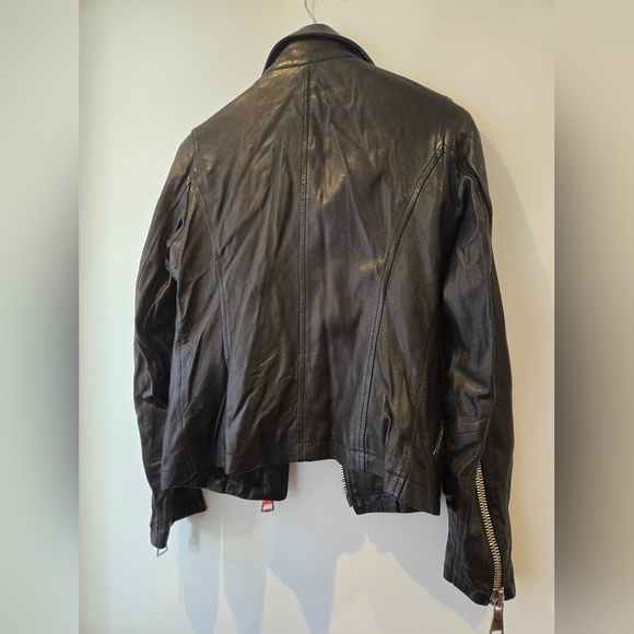 Peruzzi Leather Moto Jacket Size 38 - Picture 11 of 11
